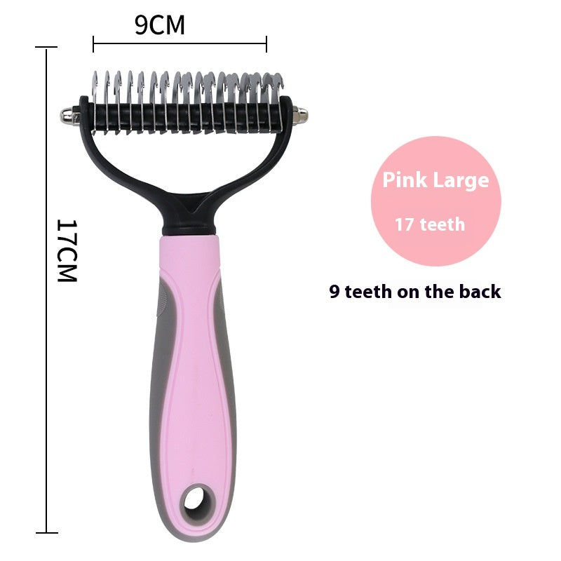 Double-Sided Stainless Steel Pet Hair Unknotting Comb