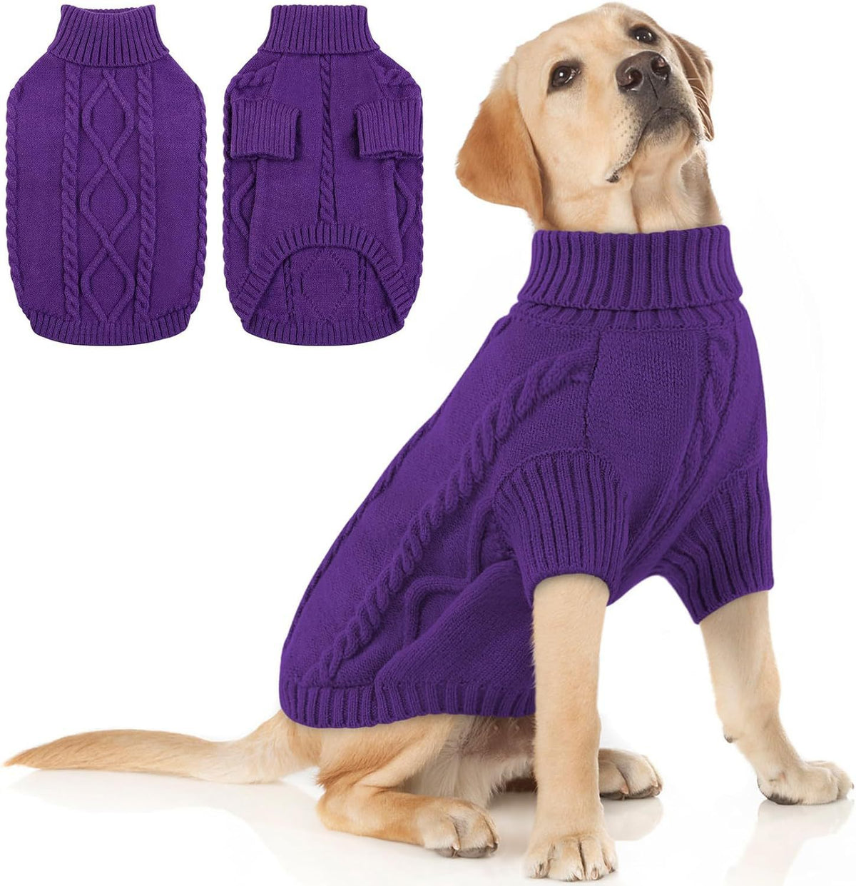 Solid-Color Knitted Pet Sweater