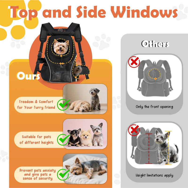 Ventilated Adjustable Dog Carrier Backpack