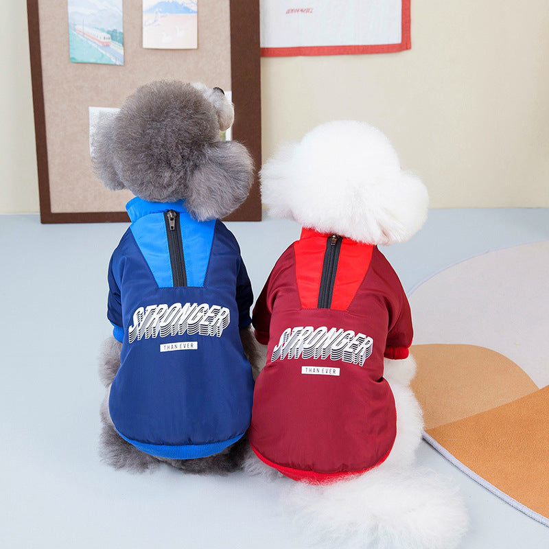 V-Shaped Splicing Thick Warm Dog Coat