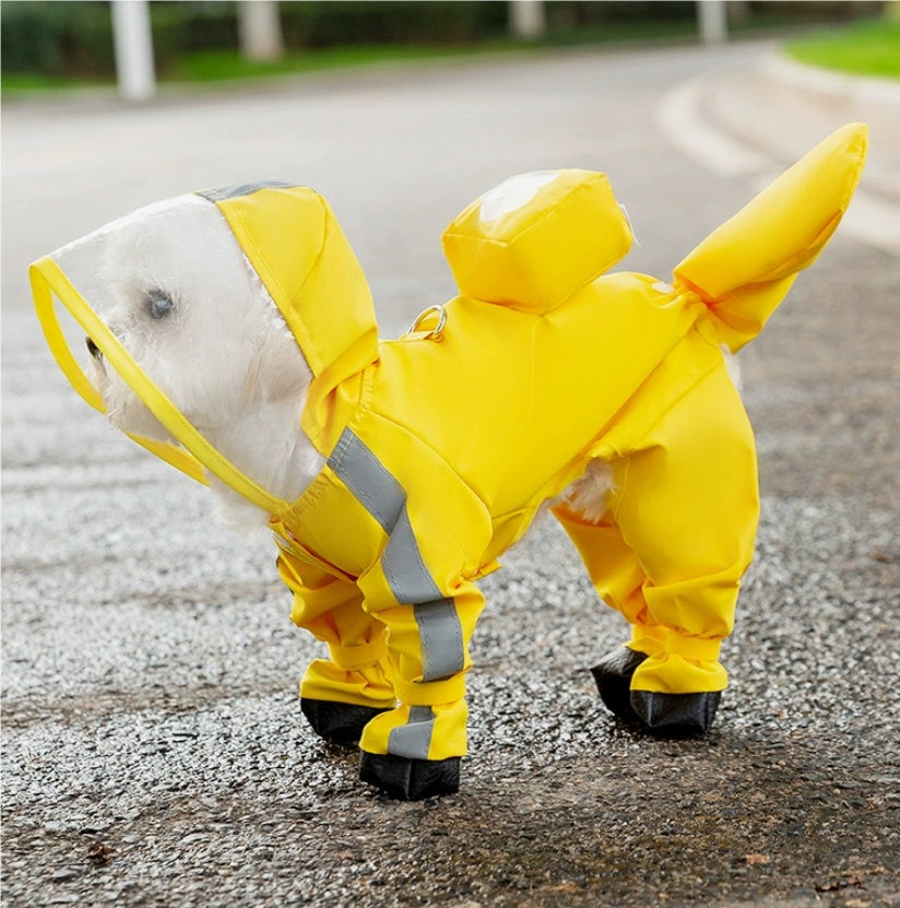 Dog Rain Cape With Attached Feet