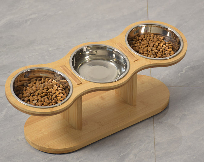 Wooden Pet Vertical Removable Neck Protector Food Basin