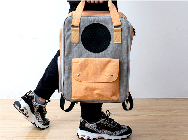 Outdoor Portable Summer Breathable Large-Capacity Canvas Backpack Space Capsule