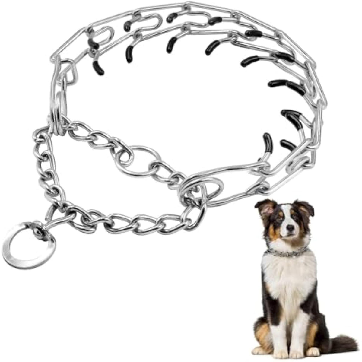 Pet Supplies Large Pinch Collar Dog Prong Collar Dog Training Collar Medium And Small Dogs Stainless Steel Adjustable With Comfort Rubber Ti