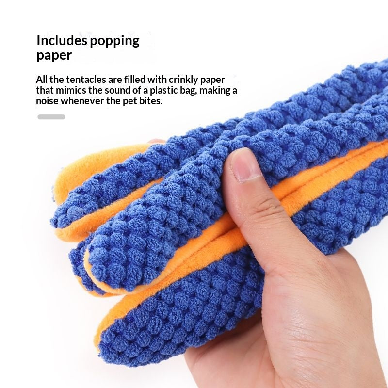 Dog Sound-Playing Toy Interactive Chewable Octopus Plush For Small Dogs To Teethe On