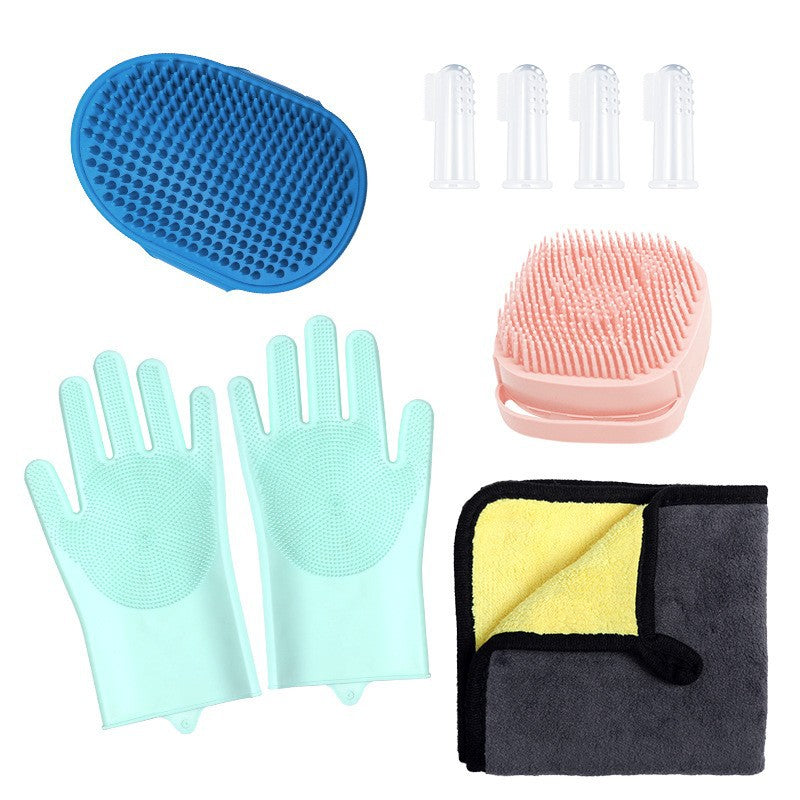 Pet Bathing Gloves Dog Bath Supplies Set