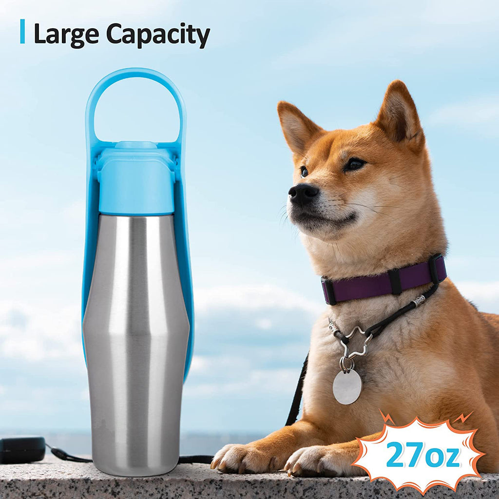 Portable Leaf Design Dog Water Bottle