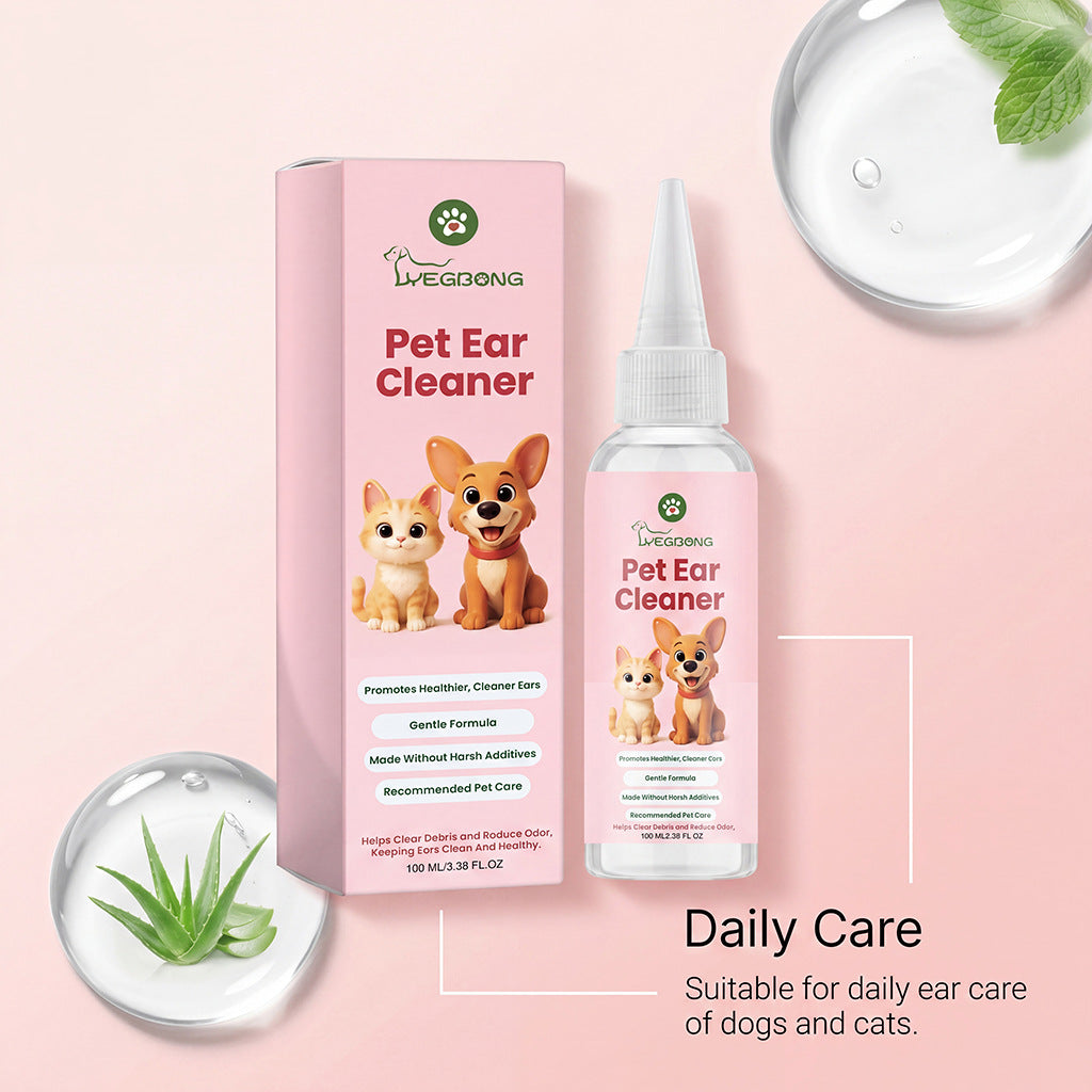 Yegbong Pet Ear Canal Cleaner Gentle Formula Cleans Ear Canal Dirt And Cares For Ears, Leaving Them Fresh And Comfortable