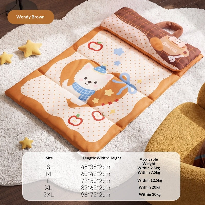Warm Three-Fold Plush Pet Mat for Dogs