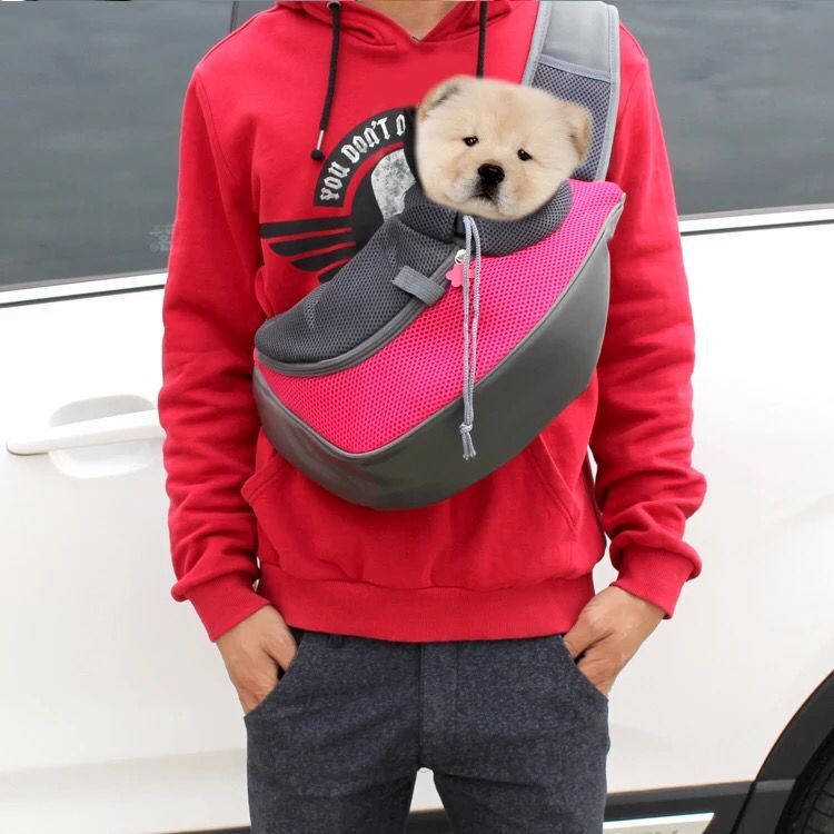 1Pc Outdoor Travel Mesh Oxford Pet Puppy Carrier Handbag Pouch Single Shoulder Bag Sling Mesh Comfort Travel Tote Shoulder Bags