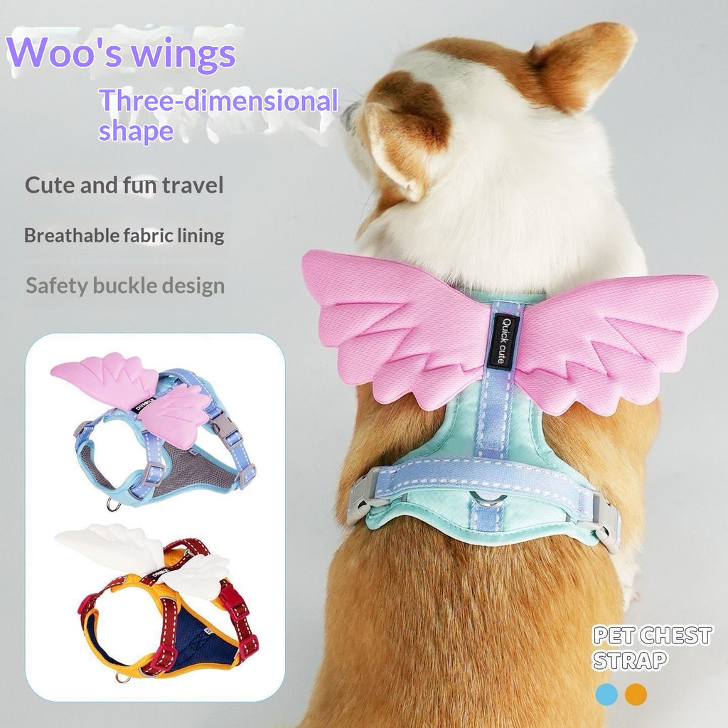 3D Wings Dog Harness With Leash Option