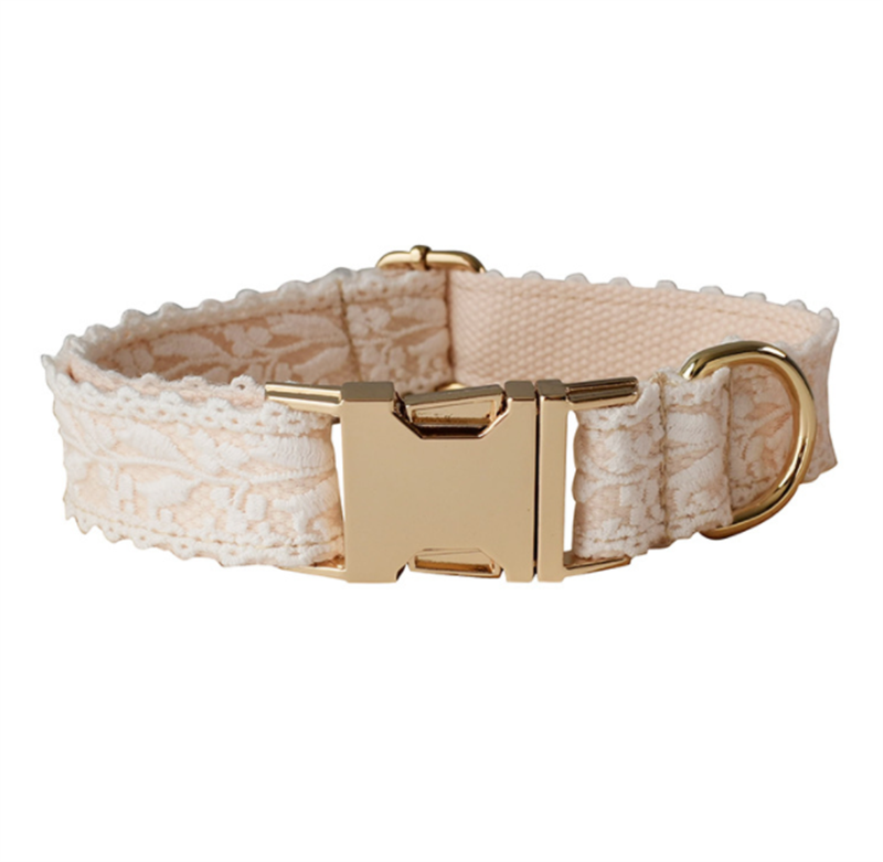 Leaf Lace Bow Dog Collar