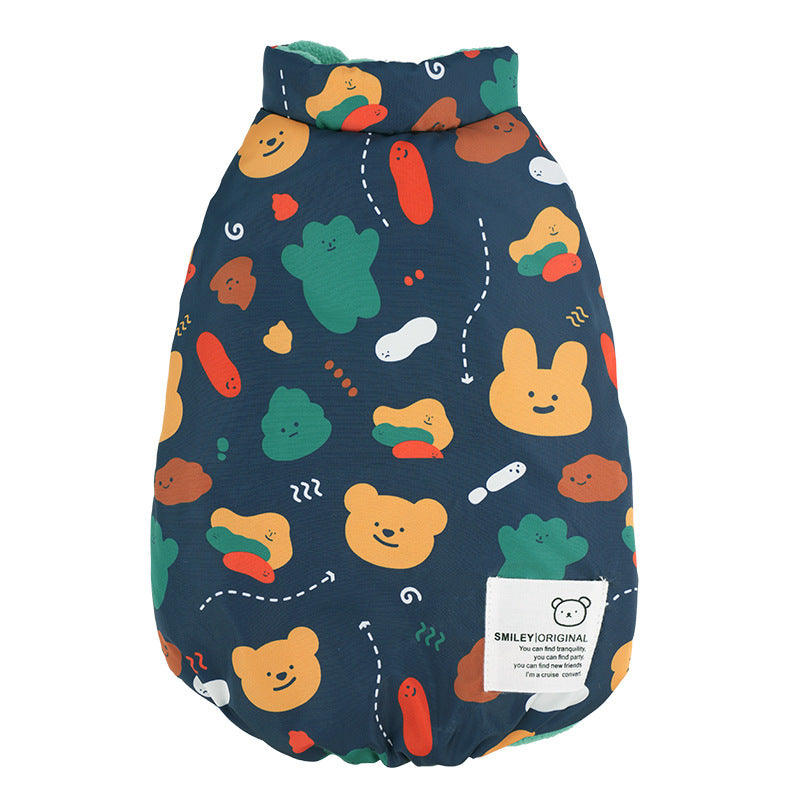 Double-Sided Cartoon Pet Vest for Autumn and Winter