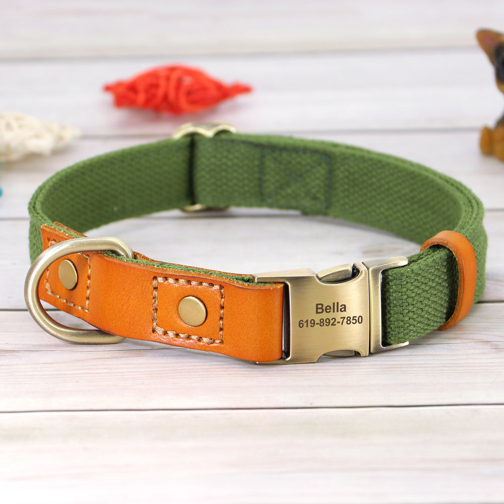 Cowhide Lettering Anti-Lost Dog Collar
