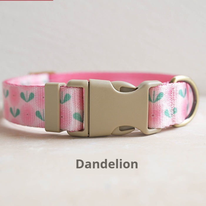 Adjustable Floral Nylon-Imitation Dog Collar