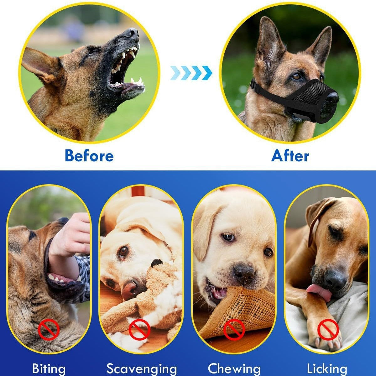 Medium Dog Muzzle for Biting, Barking, and Eating