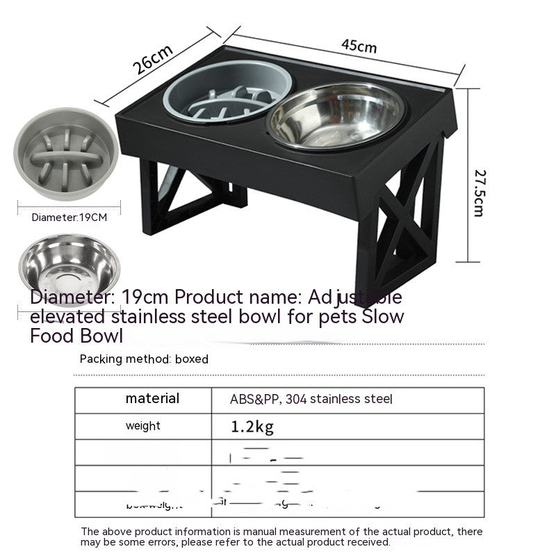 Adjustable Elevated Stainless Steel Dog Bowl