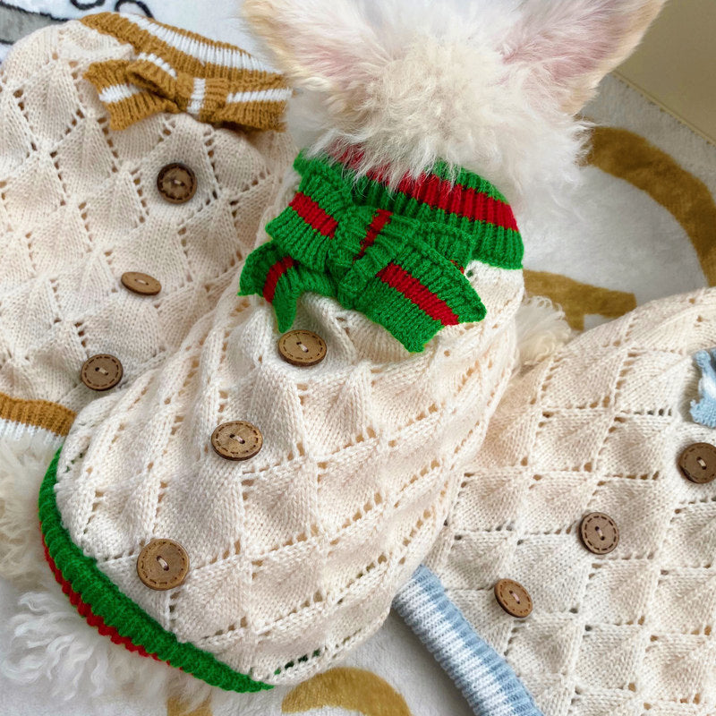 Hollow-Out Knitted Pet Sweater