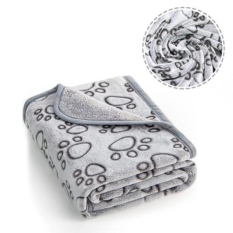 Hollowed-Out Floral and Paw Print Dog Blanket