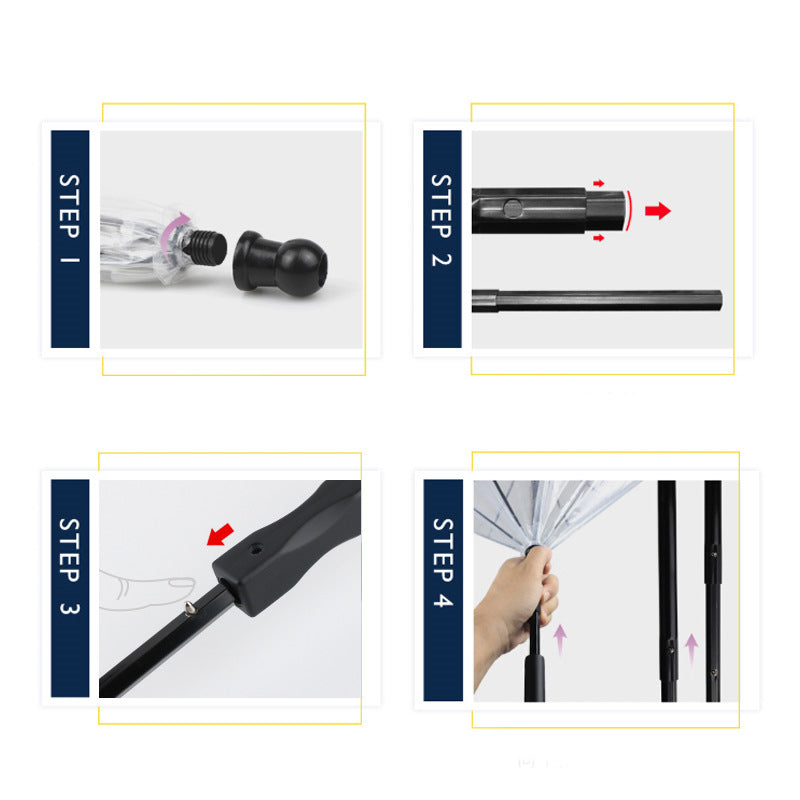 Transparent Dog Umbrella with Traction Chain