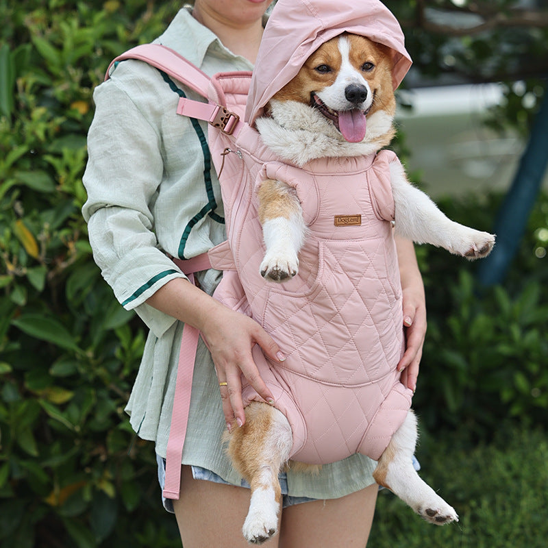 Dog Outdoor Backpack Winter Thickened Quilted Bag
