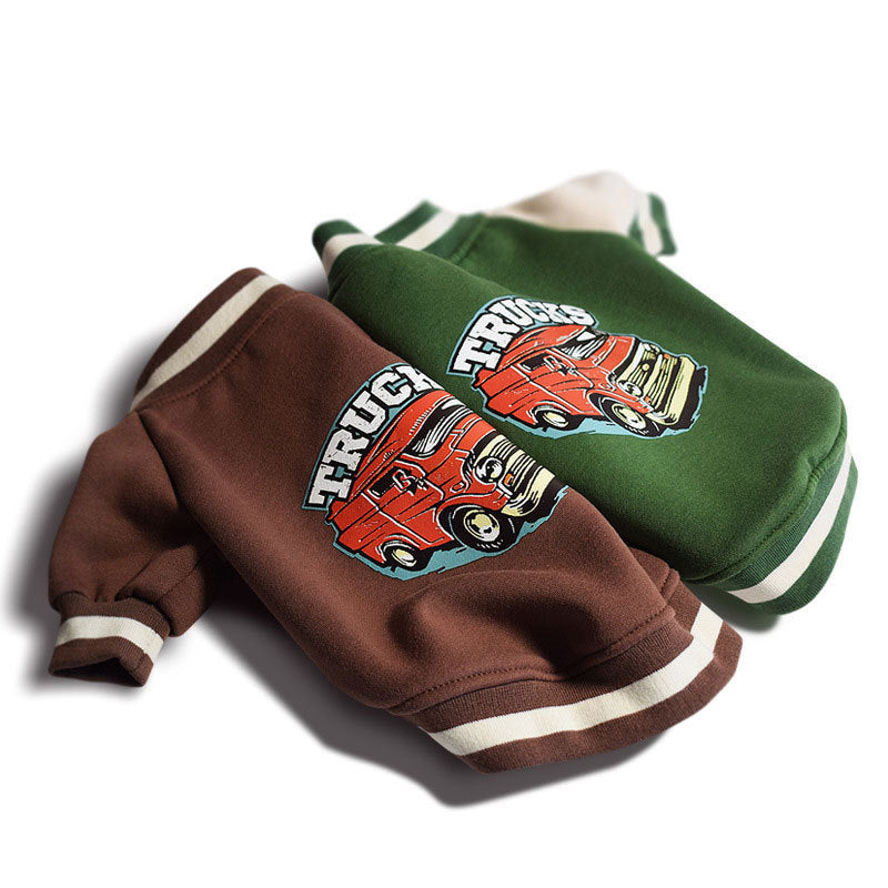 French Fighting Pugs Fleece Sweater Medium Dog Pet Two-Legged Clothes