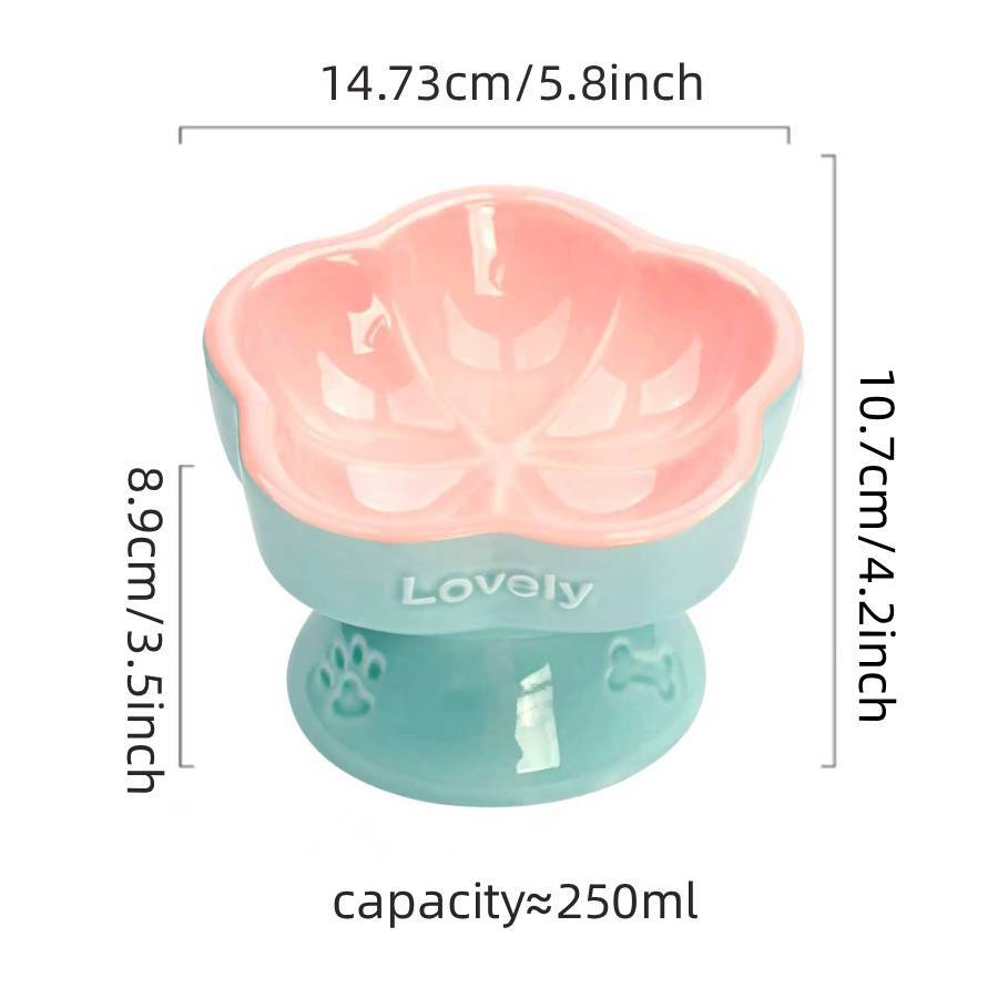 Ceramic Elevated Pet Bowl For Medium To Large Dogs