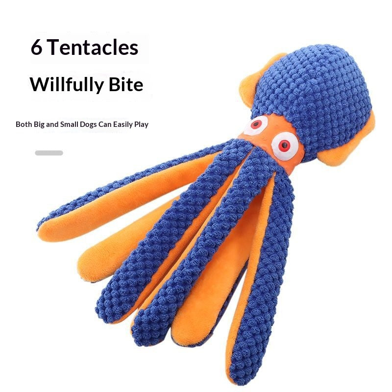 Dog Sound-Playing Toy Interactive Chewable Octopus Plush For Small Dogs To Teethe On