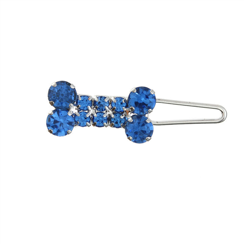 Rhinestone Dog Bone Barrettes