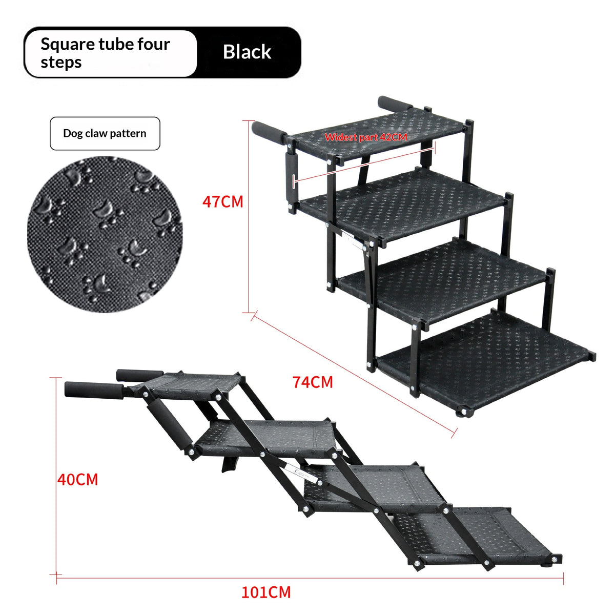 Outdoor Folding Portable Pet Dog Ladder Car Step