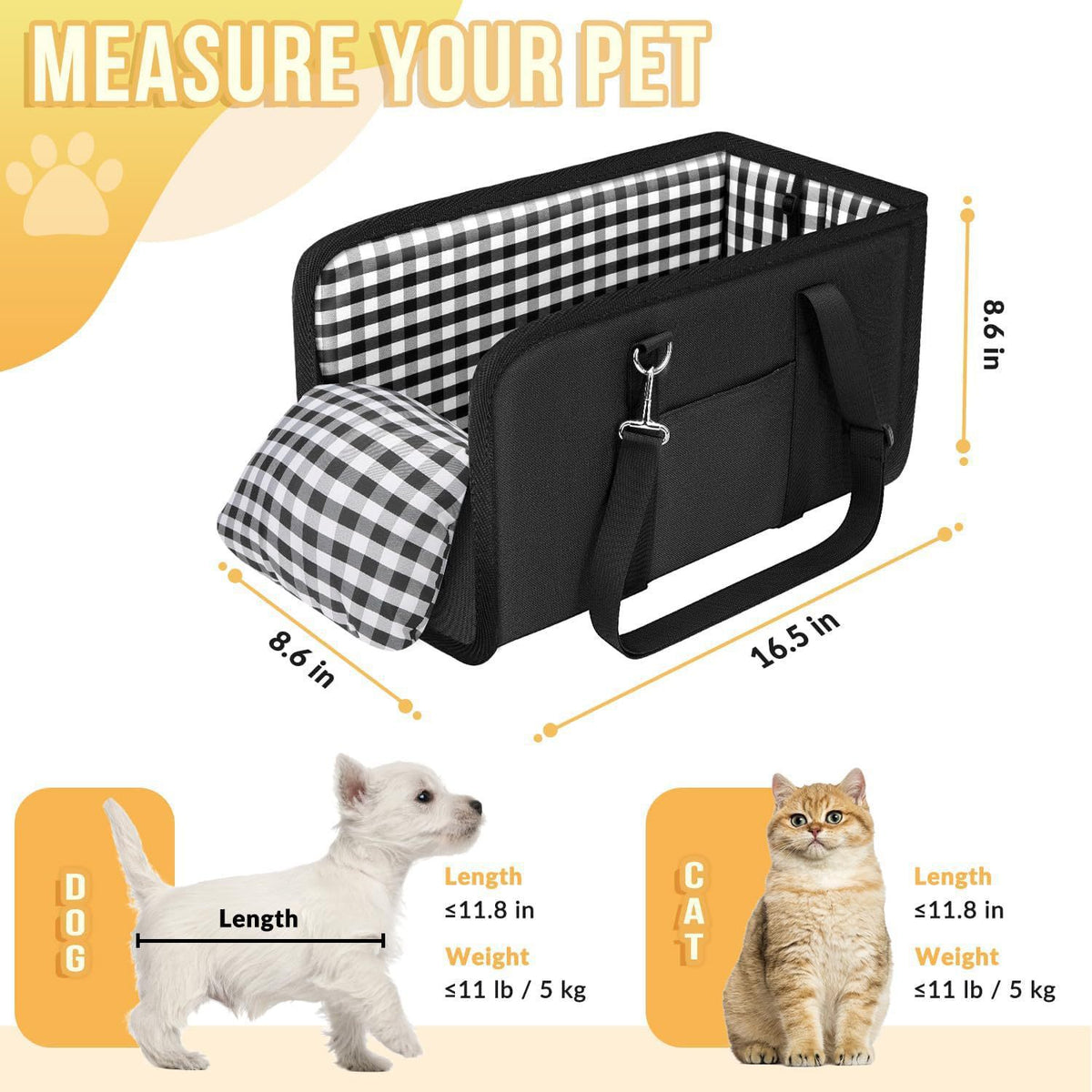 Dog Car Seat Console Booster For Small Pets