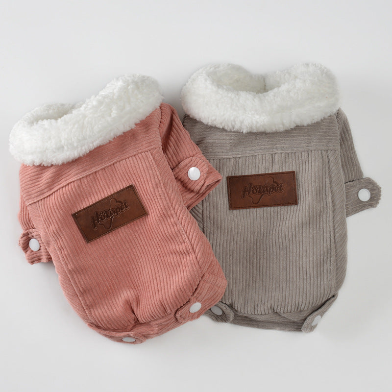 Korean Lambswool Fleece-Lined Padded Dog Coat