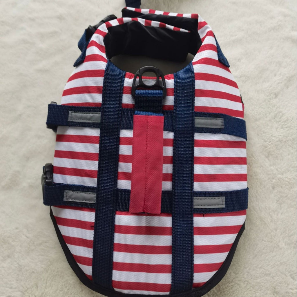 Casual Digital-Print Striped Pet Life Jacket
