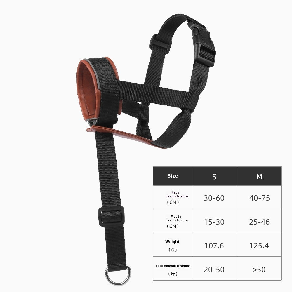 Adjustable Leather Anti-Bite Dog Muzzle