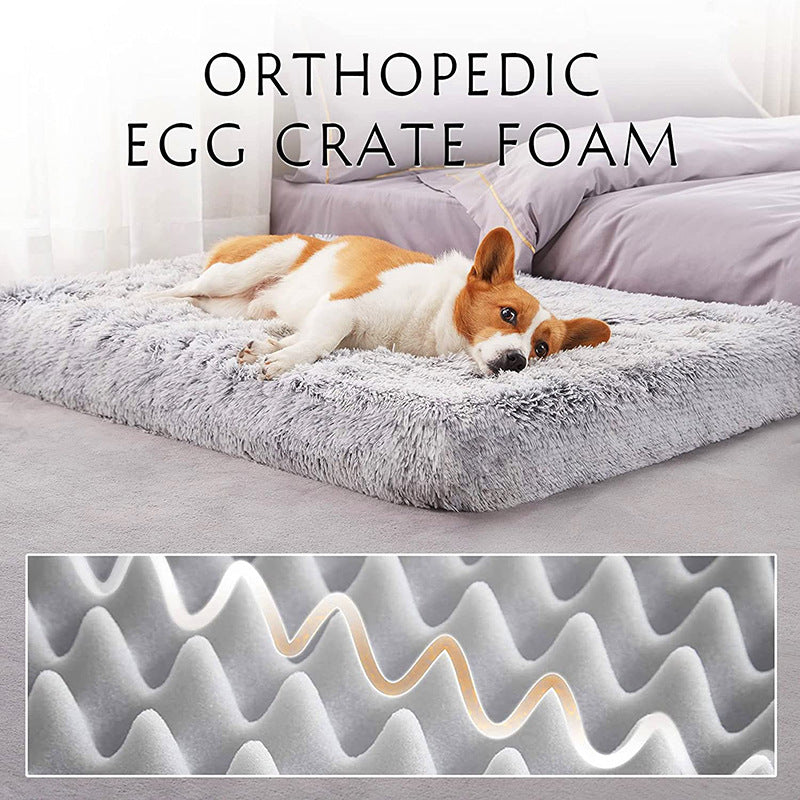 Plush Square Memory Foam Dog Bed