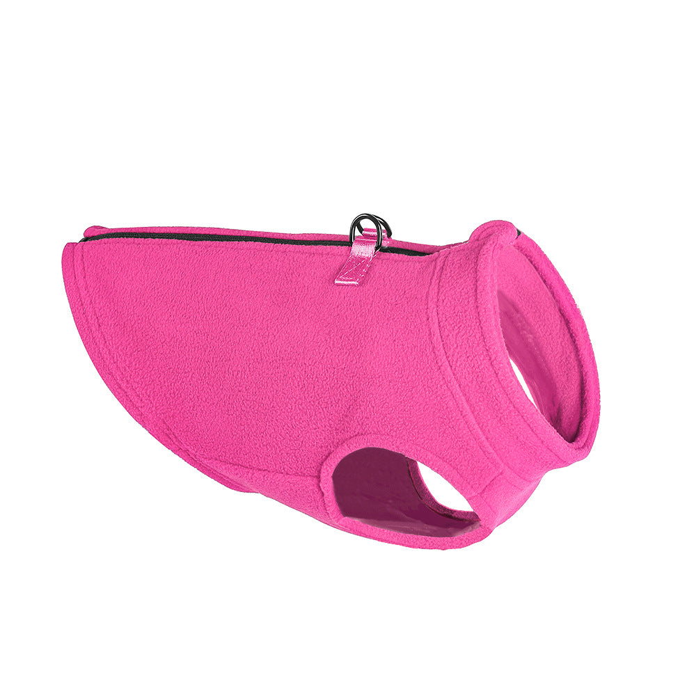 Pet Fleece Zipper Single Vest Sweater