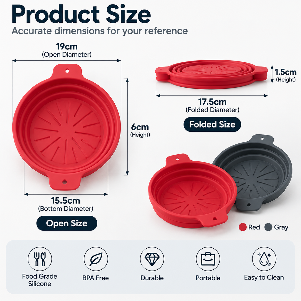 Collapsible Silicone Travel Food Bowl