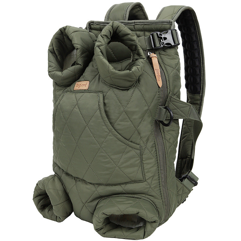 Dog Outdoor Backpack Winter Thickened Quilted Bag
