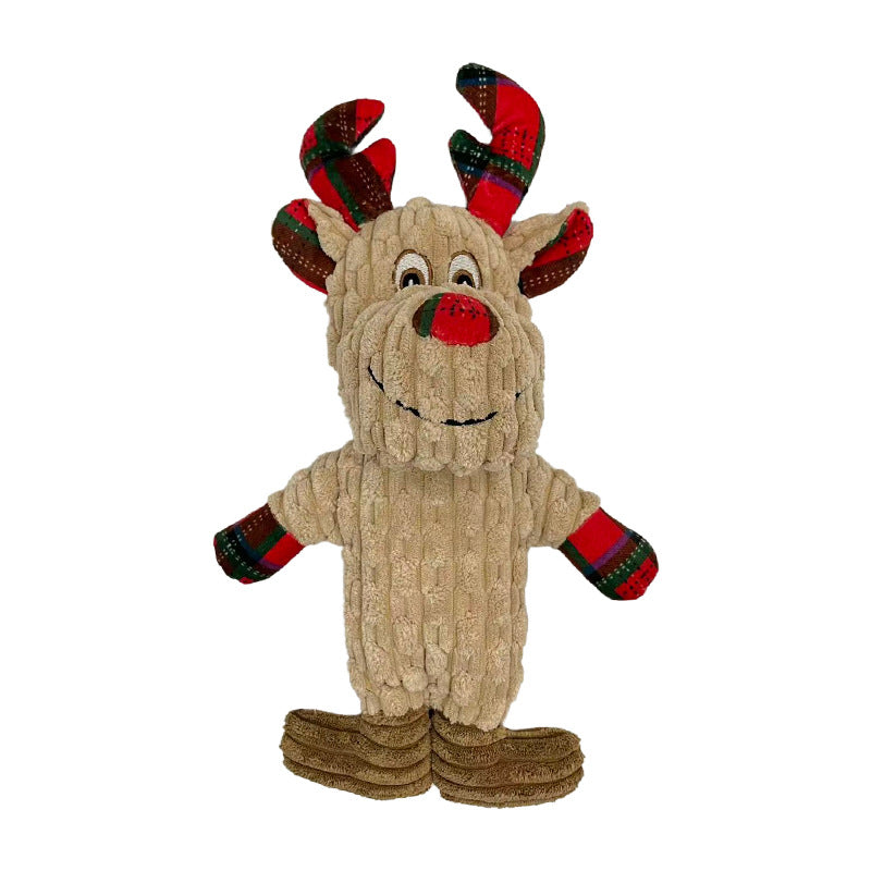 Christmas Plush Dog Toy Set With Squeakers