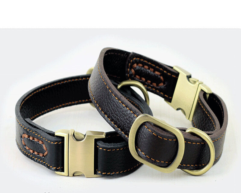 Leather Dog Collar Small And Medium-Sized