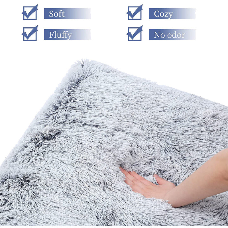 Plush Square Memory Foam Dog Bed