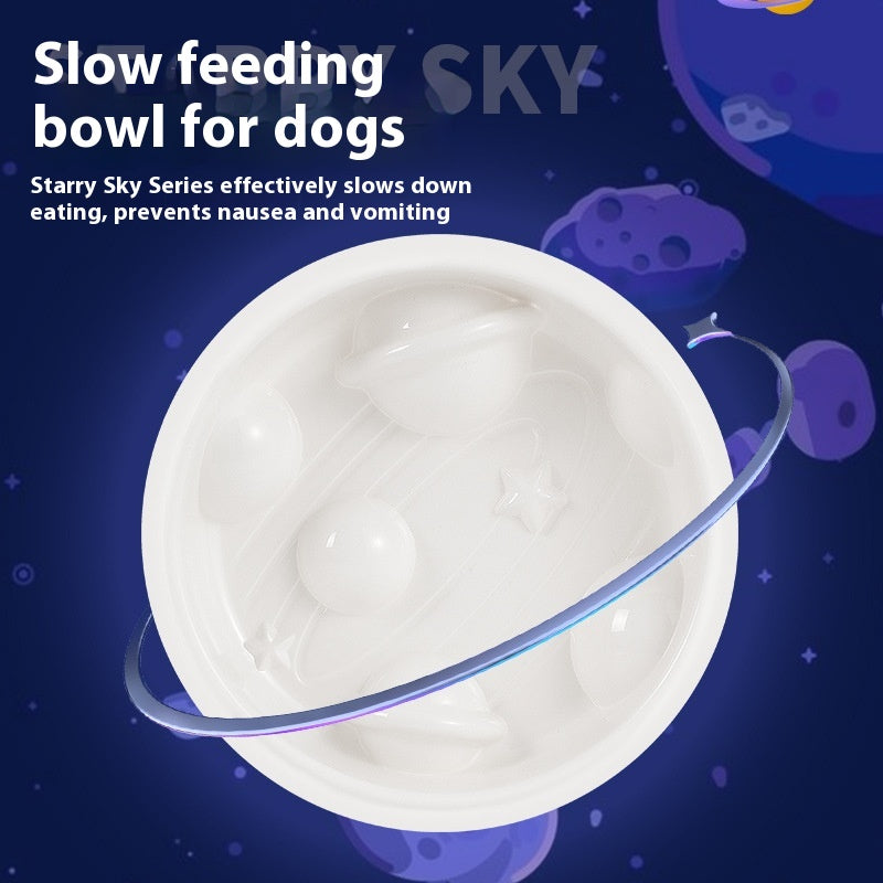 Planet Shape Slow Feeding Bowl Non-Slip Anti-Tumble Dog Tableware