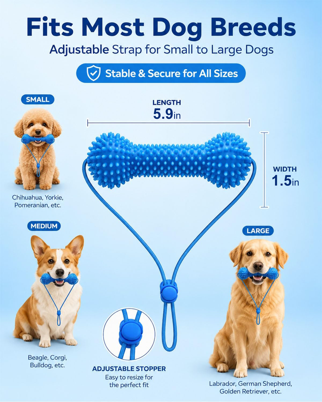 Dual-Action Dog Dental Chew And Brush Toy