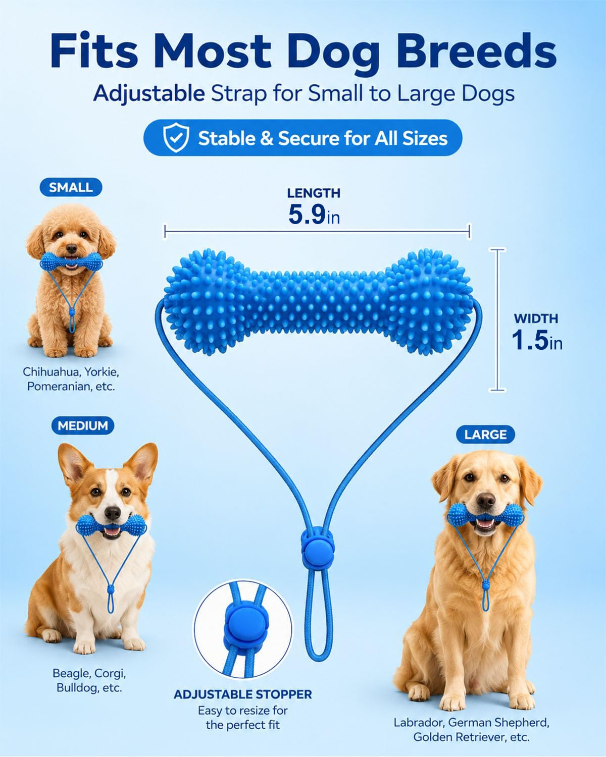Dual-Action Dog Dental Chew And Brush Toy