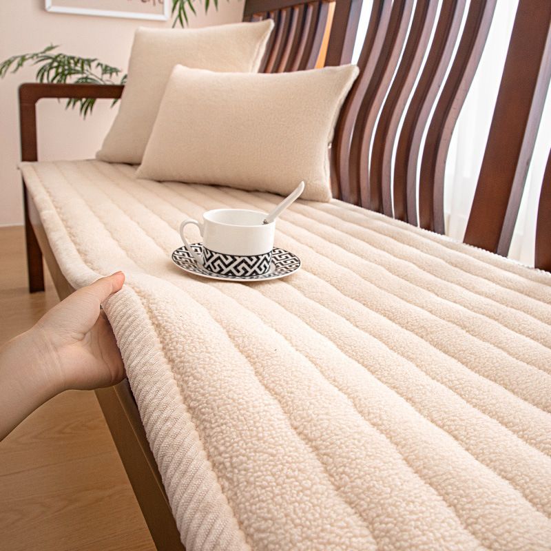 Thickened Non-Slip Plush Slipcover Cushion Pad