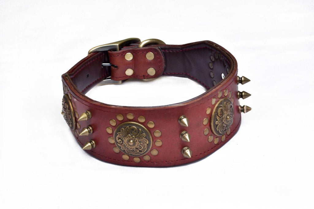 Neck Sleeve Pet Head Layer Alloy Rivets Retro