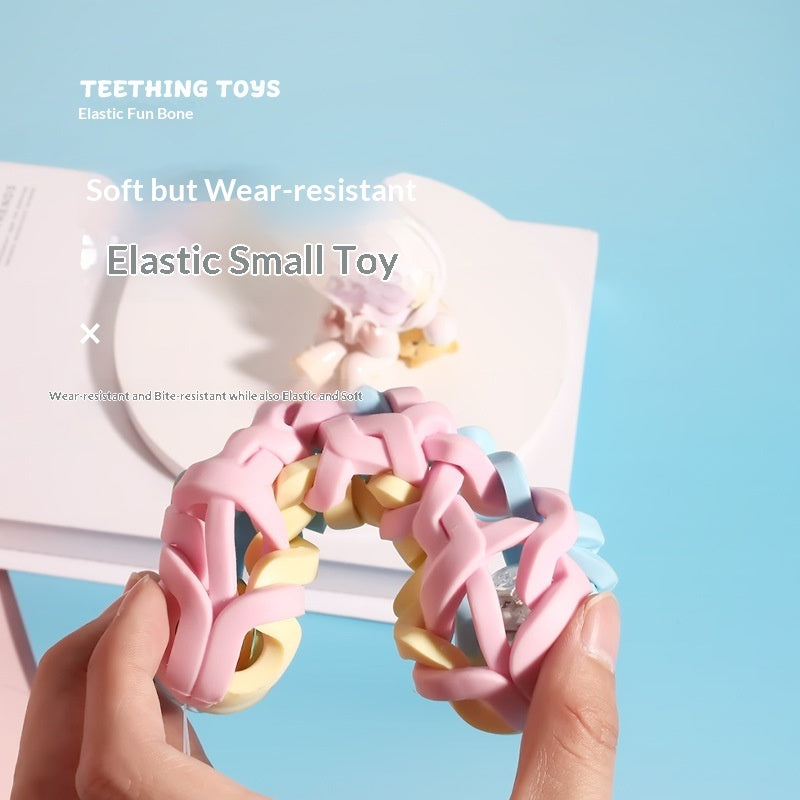 Puppy Toy Bone-Shaped Treat Dispenser With Flashing And Sound Effects Ring