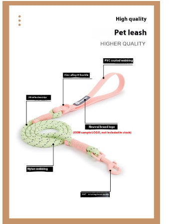 Solid Color Fashion Dog Hand Holding Rope Outdoor Dog Leash Pvc Pet Hand Holding Rope