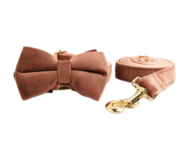 Velvet Pet Collar Traction Rope