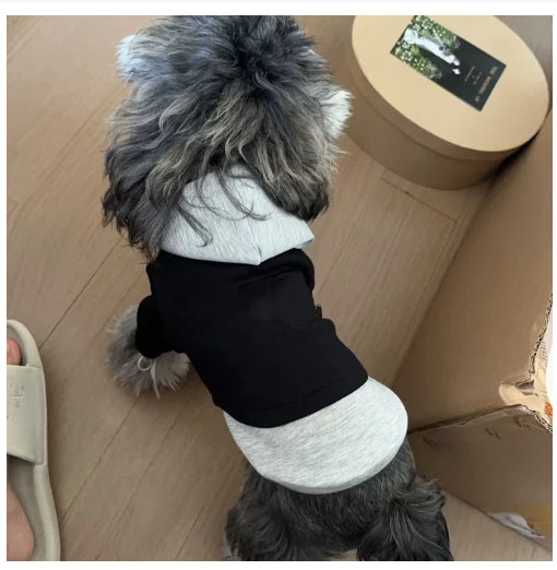 Fake Two Piece Dog Hooded Sweatshirt